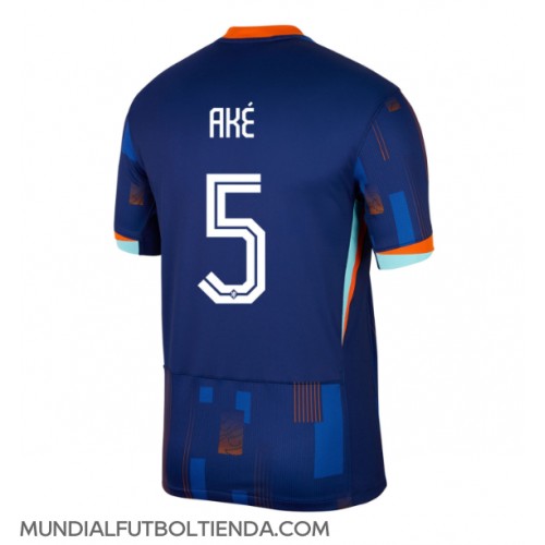 Camiseta Países Bajos Nathan Ake #5 Segunda Equipación Replica Eurocopa 2024 mangas cortas